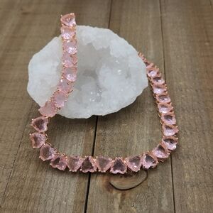 Delicious Pink Heart Choker Style Necklace • Better Costume Jewelry